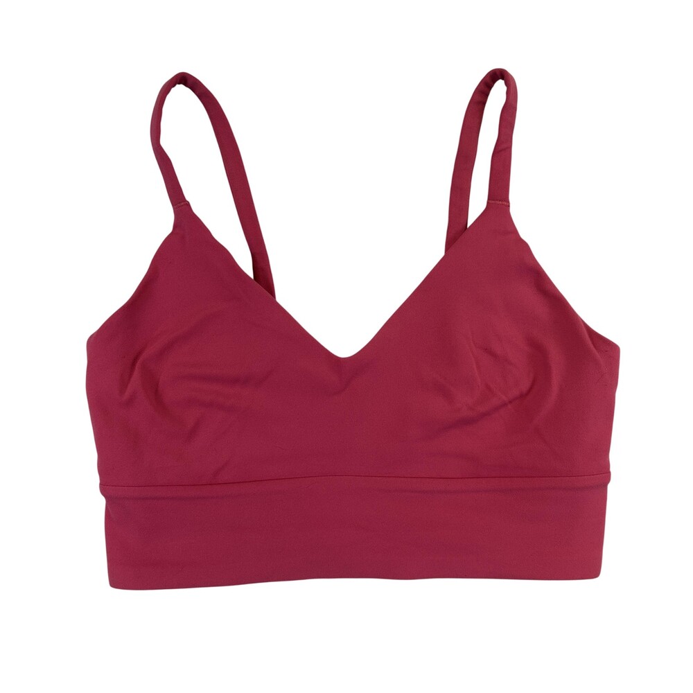 Lululemon Sports Bra Womens XS Focuser Scoop Neck Double Strap Yoga Stretch Pink